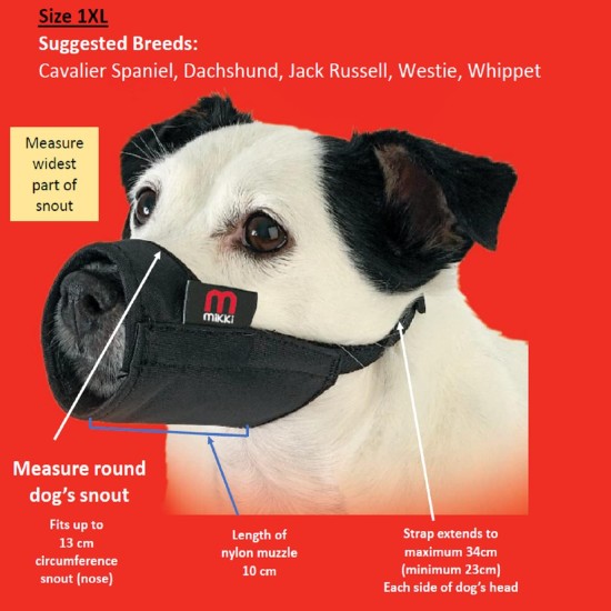 Mikki Dog Friendly Training Muzzle Easy Fit for Small Dogs, Size 1 Mikki Dog Friendly Training Muzzle Easy Fit for Small Dogs, Size 1
