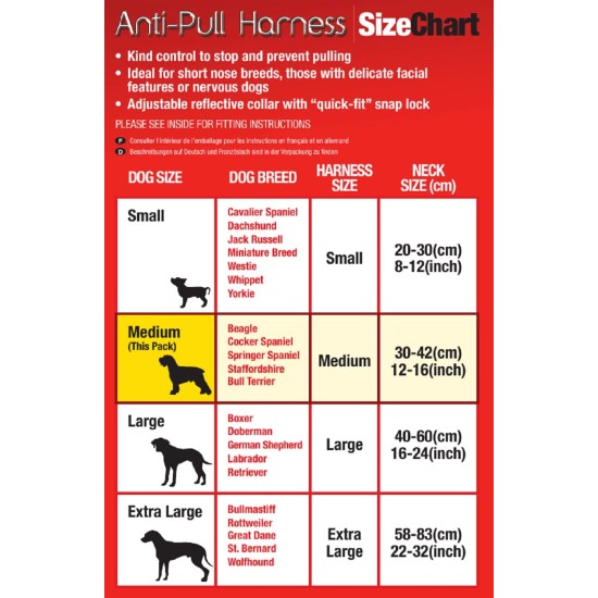 Mikki Training Anti-Pull Harness with Reflective Collar, Black, Large Mikki Training Anti-Pull Harness with Reflective Collar, Black, Large