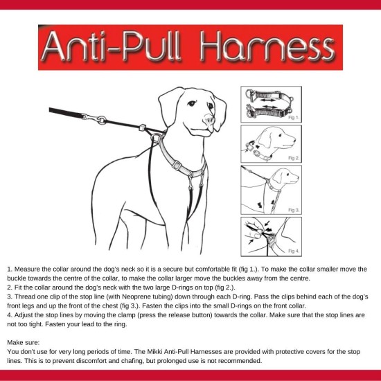 Mikki Training Anti-Pull Harness with Reflective Collar, Black, Large Mikki Training Anti-Pull Harness with Reflective Collar, Black, Large