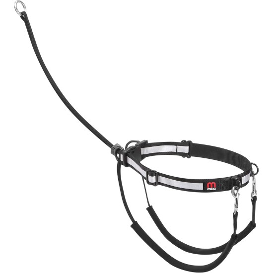 Mikki Training Anti-Pull Harness with Reflective Collar, Black, Large Mikki Training Anti-Pull Harness with Reflective Collar, Black, Large