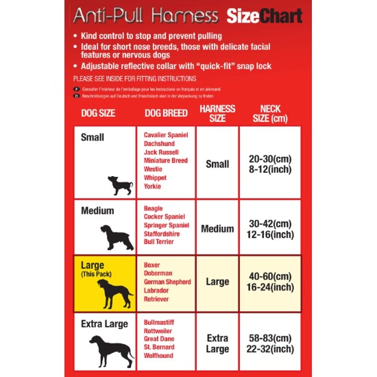 Mikki Training Anti-Pull Harness with Reflective Collar, Black, Large Mikki Training Anti-Pull Harness with Reflective Collar, Black, Large