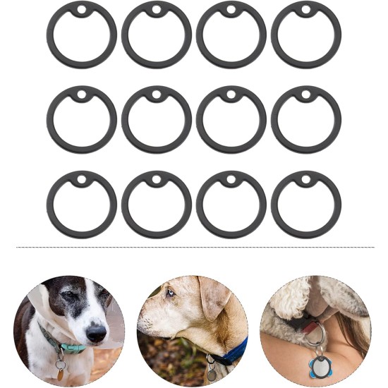 Mipcase Pack of 12 Pet Tags Tag Dog Tag Dog Tag Silicone Dog Tag Pet Tag Label Rubber Band Protection Black Mipcase Pack of 12 Pet Tags Tag Dog Tag Dog Tag Silicone Dog Tag Pet Tag Label Rubber Band Protection Black