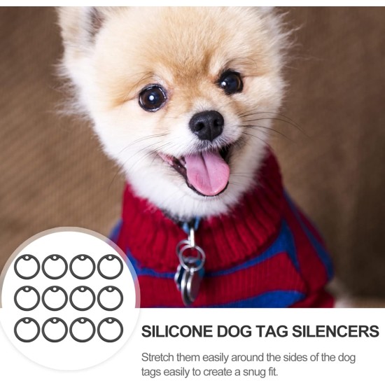 Mipcase Pack of 12 Pet Tags Tag Dog Tag Dog Tag Silicone Dog Tag Pet Tag Label Rubber Band Protection Black Mipcase Pack of 12 Pet Tags Tag Dog Tag Dog Tag Silicone Dog Tag Pet Tag Label Rubber Band Protection Black