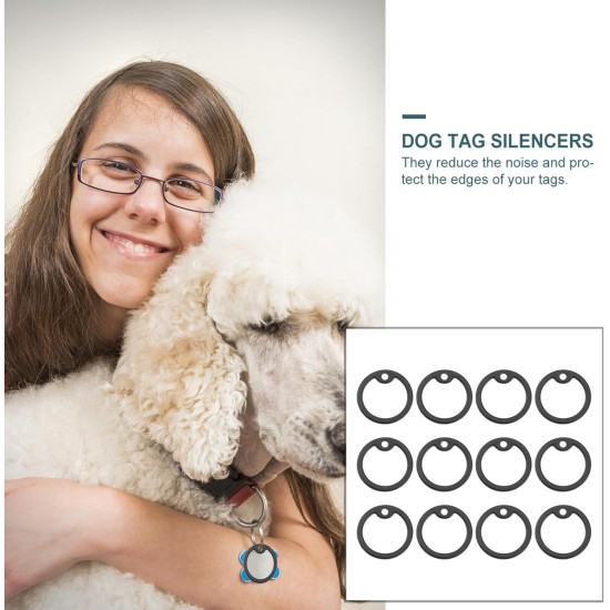 Mipcase Pack of 12 Pet Tags Tag Dog Tag Dog Tag Silicone Dog Tag Pet Tag Label Rubber Band Protection Black Mipcase Pack of 12 Pet Tags Tag Dog Tag Dog Tag Silicone Dog Tag Pet Tag Label Rubber Band Protection Black