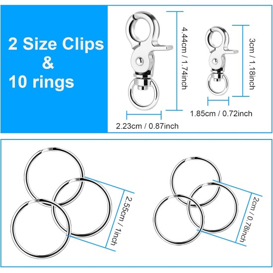 Molain 4 Pack Dog Tag Clips with 10 Pieces Dog Tag Rings Durable Dog Tags with Rings for Dogs and Cats Collar Harnesses Molain 4 Pack Dog Tag Clips with 10 Pieces Dog Tag Rings Durable Dog Tags with Rings for Dogs and Cats Collar Harnesses
