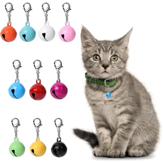 Molain Cat Dog Collar Jingle Bell, Colourful Pet Bells with Clasps, Pet Collar Accessories, Festival Party DIY Craft Decoration Molain Cat Dog Collar Jingle Bell, Colourful Pet Bells with Clasps, Pet Collar Accessories, Festival Party DIY Craft Decoration