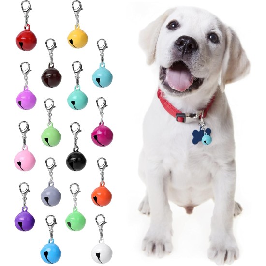 Molain Cat Dog Collar Jingle Bell, Colourful Pet Bells with Clasps, Pet Collar Accessories, Festival Party DIY Craft Decoration Molain Cat Dog Collar Jingle Bell, Colourful Pet Bells with Clasps, Pet Collar Accessories, Festival Party DIY Craft Decoration