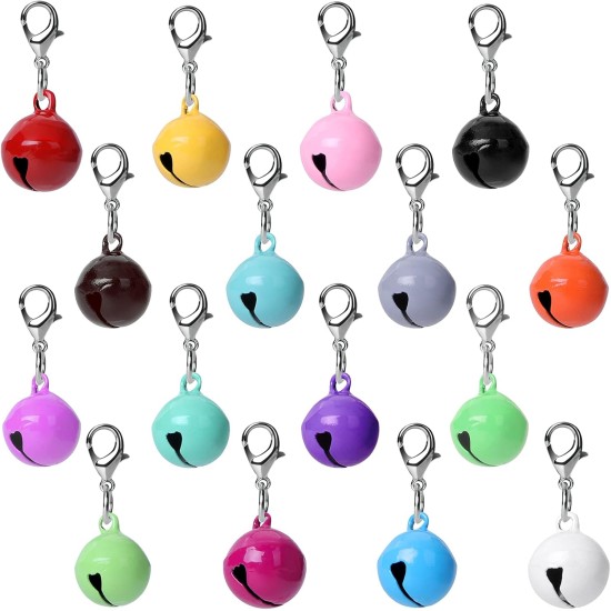 Molain Cat Dog Collar Jingle Bell, Colourful Pet Bells with Clasps, Pet Collar Accessories, Festival Party DIY Craft Decoration Molain Cat Dog Collar Jingle Bell, Colourful Pet Bells with Clasps, Pet Collar Accessories, Festival Party DIY Craft Decoration