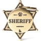 My Family Personalised Dog ID Badge Made in Italy Sheriff Engraved Dog Sign English Brass Bronx Collection My Family Personalised Dog ID Badge Made in Italy Sheriff Engraved Dog Sign English Brass Bronx Collection