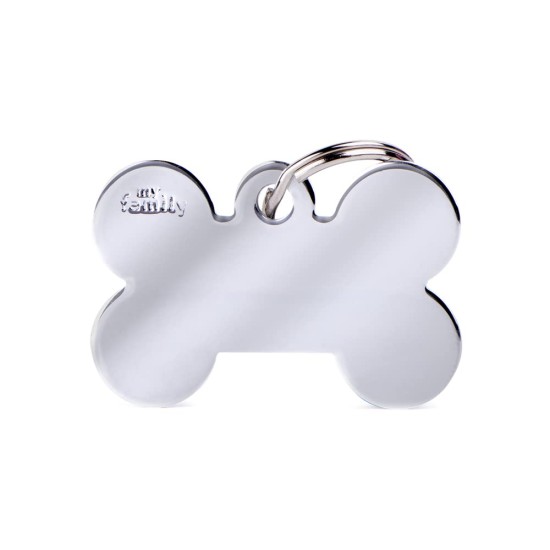 MyFamily tag Big Bone Chrome Plated Brass plate dogs free engraving custom cats MyFamily tag Big Bone Chrome Plated Brass plate dogs free engraving custom cats