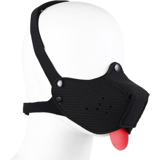 Neoprene Puppy Face Muzzle Dog Mask Play Hood Black Neoprene Puppy Face Muzzle Dog Mask Play Hood Black