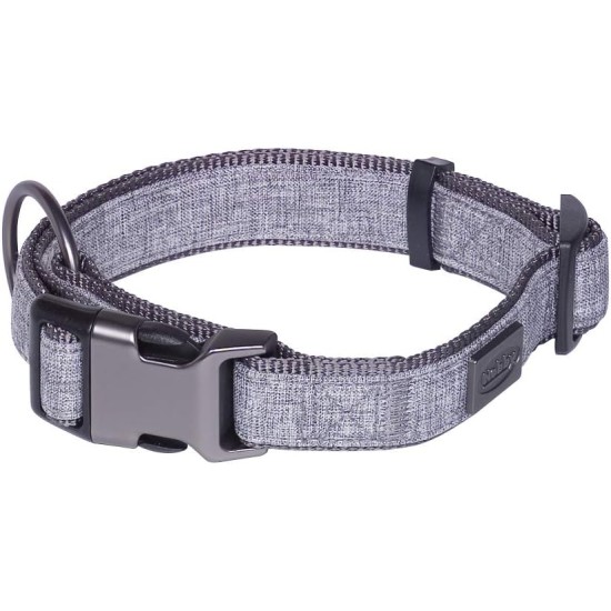 Nobby Linen Deluxe Dog Collar Length 23-30 cm Width 16 mm Black / Grey Nobby Linen Deluxe Dog Collar Length 23-30 cm Width 16 mm Black / Grey
