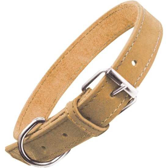 Nubuck Leather Dog Collar, Adjustable D-shaped Ring, 250g, 35cm to 70cm, Unisex, All Breeds, Blue Nubuck Leather Dog Collar, Adjustable D-shaped Ring, 250g, 35cm to 70cm, Unisex, All Breeds, Blue