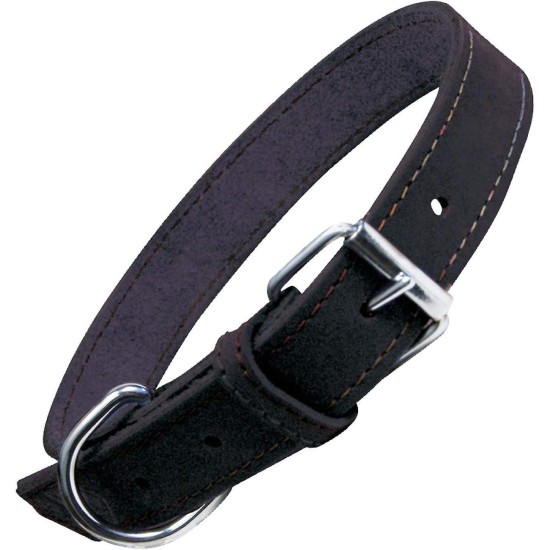 Nubuck Leather Dog Collar, Adjustable D-shaped Ring, 250g, 35cm to 70cm, Unisex, All Breeds, Blue Nubuck Leather Dog Collar, Adjustable D-shaped Ring, 250g, 35cm to 70cm, Unisex, All Breeds, Blue