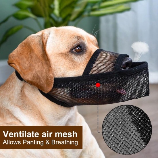 Nylon Muzzle for Small Medium Large Dogs, Breathable and Drinkable Muzzle for Barking and Anti-Barking (Black, M) Nylon Muzzle for Small Medium Large Dogs, Breathable and Drinkable Muzzle for Barking and Anti-Barking (Black, M)