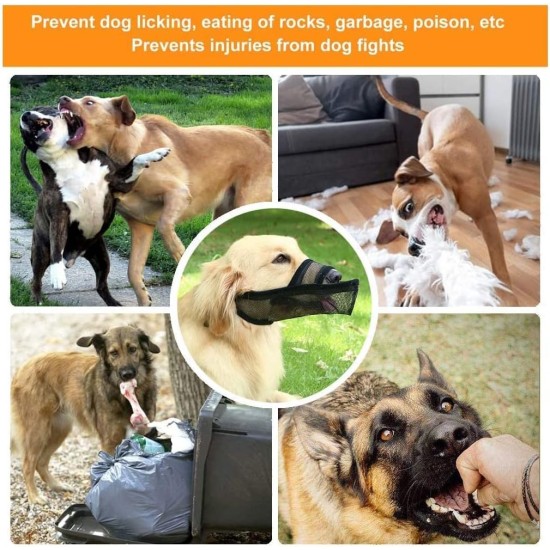 Nylon Muzzle for Small Medium Large Dogs, Breathable and Drinkable Muzzle for Barking and Anti-Barking (Black, M) Nylon Muzzle for Small Medium Large Dogs, Breathable and Drinkable Muzzle for Barking and Anti-Barking (Black, M)