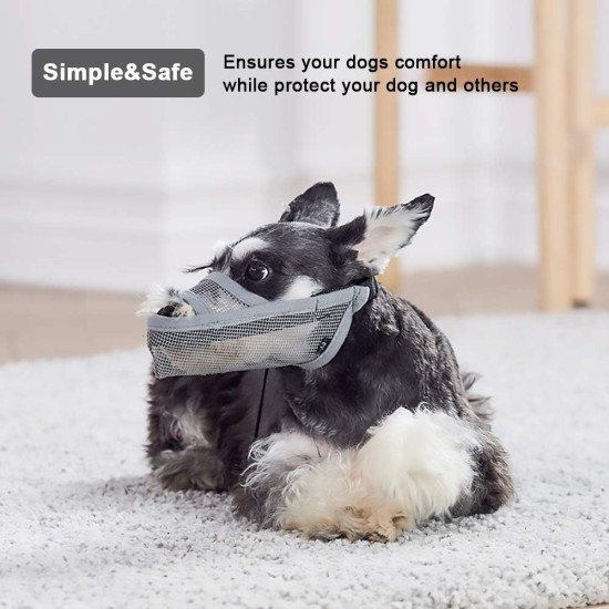 Nylon Muzzle for Small Medium Large Dogs, Breathable and Drinkable Muzzle for Barking and Anti-Barking (Grey, M) Nylon Muzzle for Small Medium Large Dogs, Breathable and Drinkable Muzzle for Barking and Anti-Barking (Grey, M)