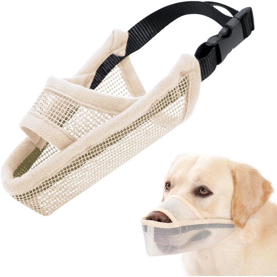 Nylon Muzzle for Small Medium Large Dogs, Breathable and Drinkable Muzzle for Barking and Anti-Barking (Grey, M) Nylon Muzzle for Small Medium Large Dogs, Breathable and Drinkable Muzzle for Barking and Anti-Barking (Grey, M)