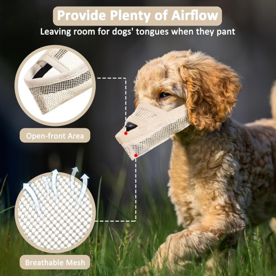 Nylon Muzzle for Small Medium Large Dogs, Breathable and Drinkable Muzzle for Barking and Anti-Barking (Grey, M) Nylon Muzzle for Small Medium Large Dogs, Breathable and Drinkable Muzzle for Barking and Anti-Barking (Grey, M)