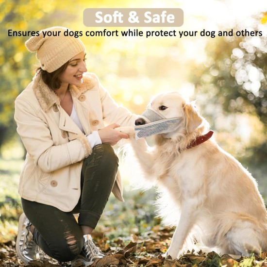 Nylon Muzzle for Small Medium Large Dogs, Breathable and Drinkable Muzzle for Barking and Anti-Barking (Grey, M) Nylon Muzzle for Small Medium Large Dogs, Breathable and Drinkable Muzzle for Barking and Anti-Barking (Grey, M)