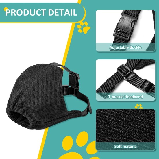 OHCOZZY Calming Cap for Dogs, Soft Eye Mask, Adjustable Mouth, Pet Mask, Dog Muzzle for Grooming, Car Sickness (XL, Black) OHCOZZY Calming Cap for Dogs, Soft Eye Mask, Adjustable Mouth, Pet Mask, Dog Muzzle for Grooming, Car Sickness (XL, Black)