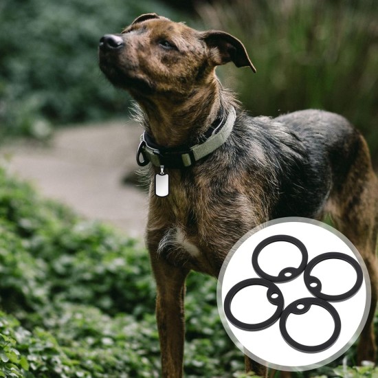 POPETPOP 4pcs Silicone Dog Tags Noise Reduction Protection Black 3.9 x 0.4 cm Round Dog Tags POPETPOP 4pcs Silicone Dog Tags Noise Reduction Protection Black 3.9 x 0.4 cm Round Dog Tags