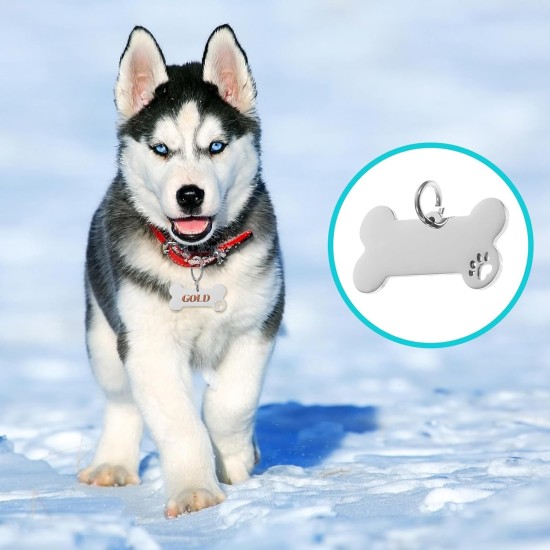 POPETPOP Blank Dog Tags: Pack of 8 Dog Tags Blanks Stainless Steel Address Tags Dog Personalised Dog Tag Cat Tag - Dog Collar Pendant for Dogs Cats POPETPOP Blank Dog Tags: Pack of 8 Dog Tags Blanks Stainless Steel Address Tags Dog Personalised Dog Tag Cat Tag - Dog Collar Pendant for Dogs Cats
