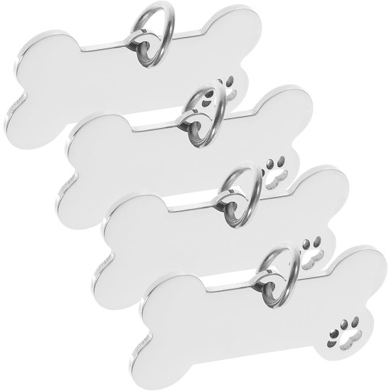 POPETPOP Blank Dog Tags: Pack of 8 Dog Tags Blanks Stainless Steel Address Tags Dog Personalised Dog Tag Cat Tag - Dog Collar Pendant for Dogs Cats