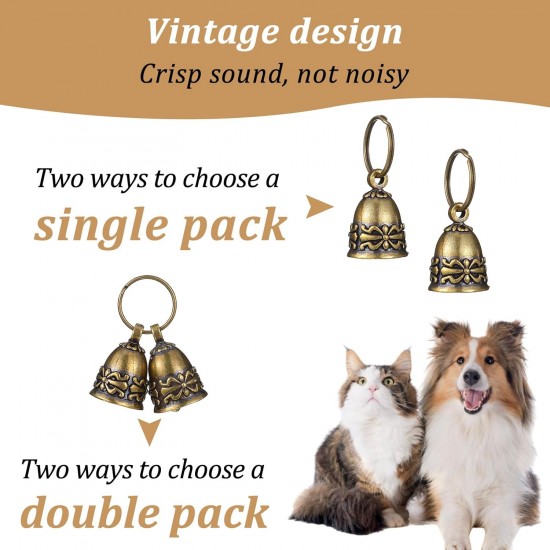 Pack of 2 Copper Cat Collar Bells for Small Pets, 0.7 Inch Brass Cat Collar Pendant, Retro Craft Bells, Anti-Lost ID Tags for Kittens and Puppies Outdoor Pack of 2 Copper Cat Collar Bells for Small Pets, 0.7 Inch Brass Cat Collar Pendant, Retro Craft Bells, Anti-Lost ID Tags for Kittens and Puppies Outdoor