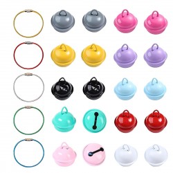 Pack of 20 Collar Bells for Small Dogs Colourful Pet Small Bells Ring Bells Decoration Cat Dog Collar Bells Christmas Bells with 5 Pieces Stainless Steel Wire Keyring Coloured Pack of 20 Collar Bells for Small Dogs Colourful Pet Small Bells Ring Bells Decoration Cat Dog Collar Bells Christmas Bells with 5 Pieces Stainless Steel Wire Keyring Coloured