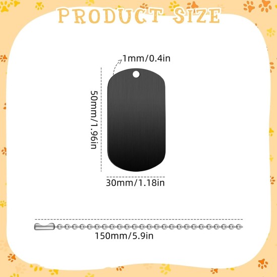 Pack of 25 Engraved Dog Tags Aluminium Rectangle Blank Tags Black Blank Sign Shape Pendant Dog Tag for Necklace Bracelet Jewellery Pendant Key Chains Dog Tag Pack of 25 Engraved Dog Tags Aluminium Rectangle Blank Tags Black Blank Sign Shape Pendant Dog Tag for Necklace Bracelet Jewellery Pendant Key Chains Dog Tag