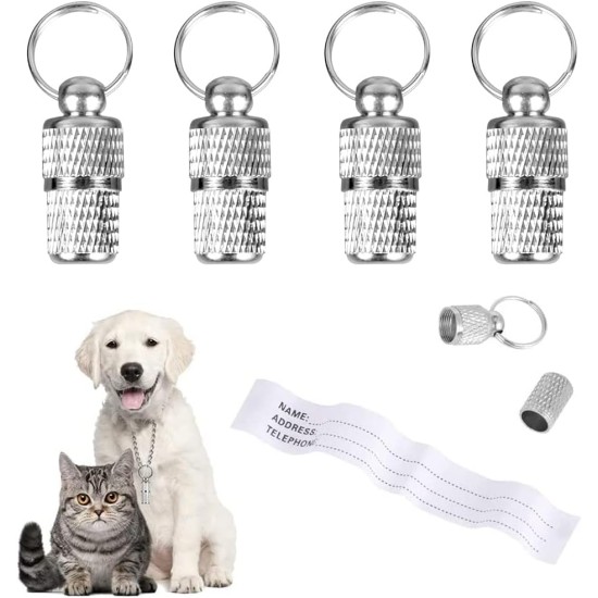 Pack of 4 Pet ID Tags, Address Tags for Dogs, Cats, Pet ID Address Tag, Waterproof, Collar Pendant for Cat and Dog, Prevent Loss of Pets Pack of 4 Pet ID Tags, Address Tags for Dogs, Cats, Pet ID Address Tag, Waterproof, Collar Pendant for Cat and Dog, Prevent Loss of Pets