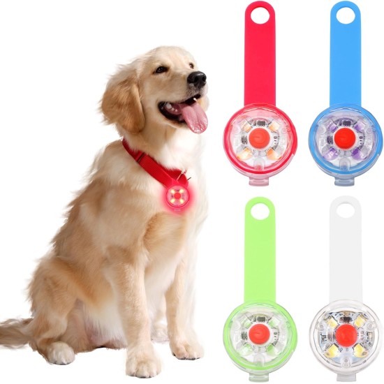 Pack of 4 Safety Pet Lights, Sporgo LED Flashing Light for Dogs Cats, USB Rechargeable Safety Light, LED Light Pendant, Dog, Waterproof Pet Lights with 3 Flashing Modes Pack of 4 Safety Pet Lights, Sporgo LED Flashing Light for Dogs Cats, USB Rechargeable Safety Light, LED Light Pendant, Dog, Waterproof Pet Lights with 3 Flashing Modes