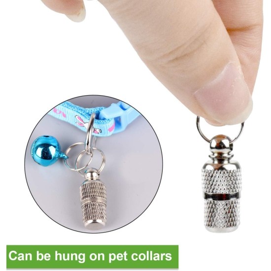 Pack of 5 Personalised Address Tags for Dogs Cats, Name Tag for Collar, Dogtag Pendant, Address Capsule for Pets, Cats, Dogs, Address Cat Tag Pack of 5 Personalised Address Tags for Dogs Cats, Name Tag for Collar, Dogtag Pendant, Address Capsule for Pets, Cats, Dogs, Address Cat Tag