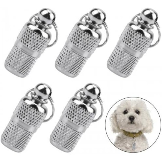 Pack of 5 Personalised Address Tags for Dogs Cats, Name Tag for Collar, Dogtag Pendant, Address Capsule for Pets, Cats, Dogs, Address Cat Tag Pack of 5 Personalised Address Tags for Dogs Cats, Name Tag for Collar, Dogtag Pendant, Address Capsule for Pets, Cats, Dogs, Address Cat Tag