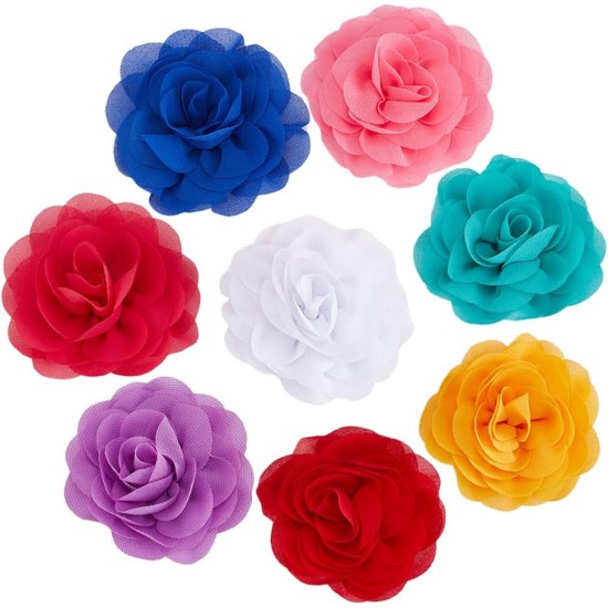 Pack of 8 8 Colours Dog Collar for Pet Shows, Flowers, Colourful Polyester, Soft Flowers, Pets, Cats, Bows, Ornaments, Flower Pendants for Puppies, Cats, Dogs Pack of 8 8 Colours Dog Collar for Pet Shows, Flowers, Colourful Polyester, Soft Flowers, Pets, Cats, Bows, Ornaments, Flower Pendants for Puppies, Cats, Dogs