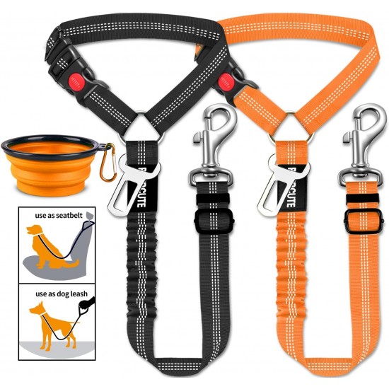 Paercute 3 Piece Set Dog Car Seat Belt Adjustable Headrest with Elastic Shock Absorber Heavy Duty Headrest Pet Seat Belt Harness Paercute 3 Piece Set Dog Car Seat Belt Adjustable Headrest with Elastic Shock Absorber Heavy Duty Headrest Pet Seat Belt Harness