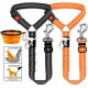 Paercute 3 Piece Set Dog Car Seat Belt Adjustable Headrest with Elastic Shock Absorber Heavy Duty Headrest Pet Seat Belt Harness Paercute 3 Piece Set Dog Car Seat Belt Adjustable Headrest with Elastic Shock Absorber Heavy Duty Headrest Pet Seat Belt Harness