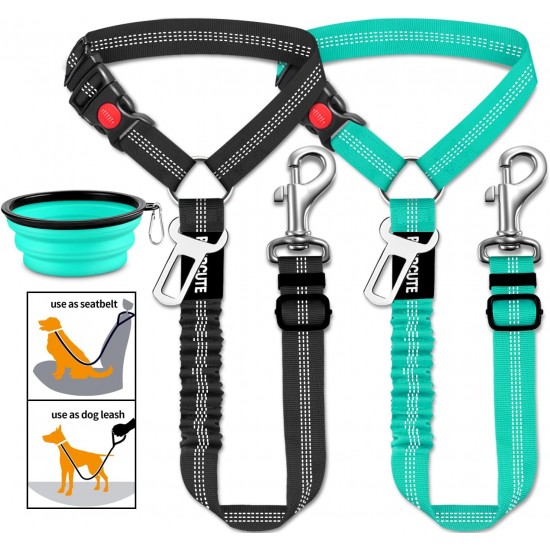 Paercute 3 Piece Set Dog Car Seat Belt Adjustable Headrest with Elastic Shock Absorber Heavy Duty Headrest Pet Seat Belt Harness Paercute 3 Piece Set Dog Car Seat Belt Adjustable Headrest with Elastic Shock Absorber Heavy Duty Headrest Pet Seat Belt Harness