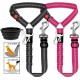 Paercute 3 Piece Set Dog Car Seat Belt Adjustable Headrest with Elastic Shock Absorber Heavy Duty Headrest Pet Seat Belt Harness Paercute 3 Piece Set Dog Car Seat Belt Adjustable Headrest with Elastic Shock Absorber Heavy Duty Headrest Pet Seat Belt Harness