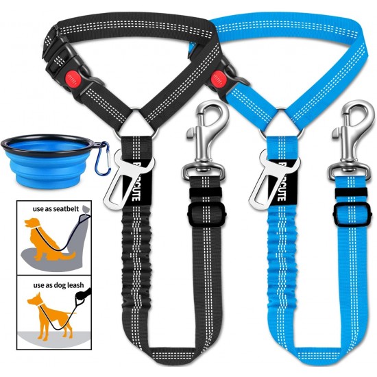 Paercute 3 Piece Set Dog Car Seat Belt Adjustable Headrest with Elastic Shock Absorber Heavy Duty Headrest Pet Seat Belt Harness Paercute 3 Piece Set Dog Car Seat Belt Adjustable Headrest with Elastic Shock Absorber Heavy Duty Headrest Pet Seat Belt Harness