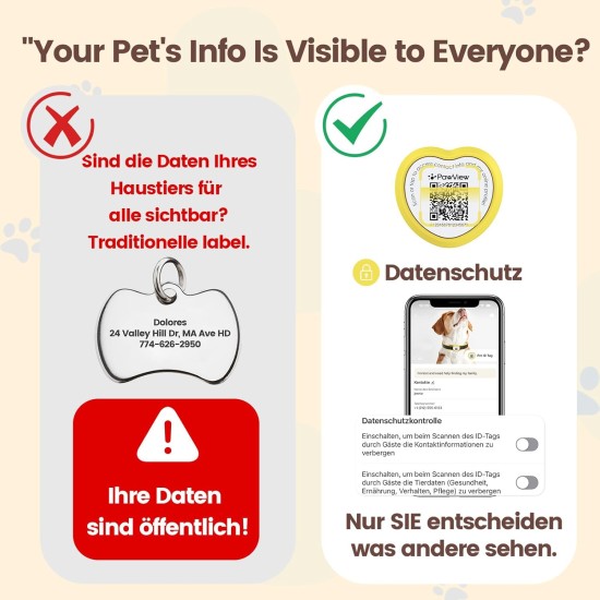 PawView Purple NFC Pet ID Tag - QR Code Anti-Lost Protection for Dogs & Cats, Customizable Smart Tag, Waterproof Silicone, No Subscription Fees PawView Purple NFC Pet ID Tag - QR Code Anti-Lost Protection for Dogs & Cats, Customizable Smart Tag, Waterproof Silicone, No Subscription Fees