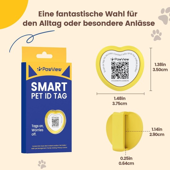 PawView Purple NFC Pet ID Tag - QR Code Anti-Lost Protection for Dogs & Cats, Customizable Smart Tag, Waterproof Silicone, No Subscription Fees PawView Purple NFC Pet ID Tag - QR Code Anti-Lost Protection for Dogs & Cats, Customizable Smart Tag, Waterproof Silicone, No Subscription Fees