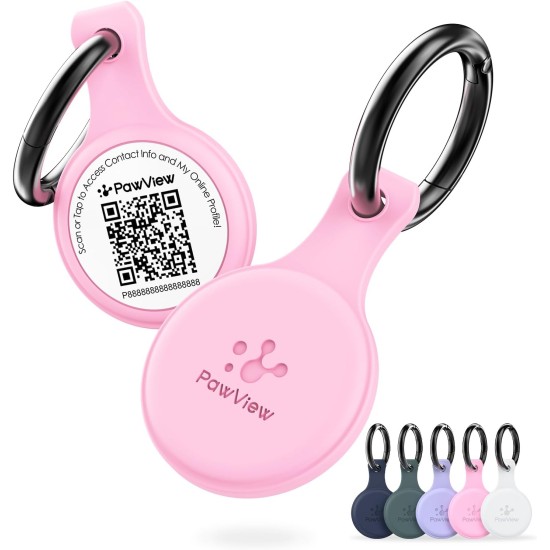 PawView Purple NFC Pet ID Tag - QR Code Anti-Lost Protection for Dogs & Cats, Customizable Smart Tag, Waterproof Silicone, No Subscription Fees PawView Purple NFC Pet ID Tag - QR Code Anti-Lost Protection for Dogs & Cats, Customizable Smart Tag, Waterproof Silicone, No Subscription Fees