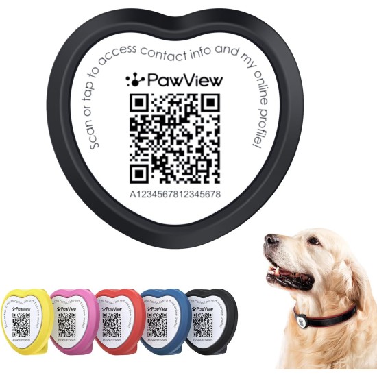 PawView Purple NFC Pet ID Tag - QR Code Anti-Lost Protection for Dogs & Cats, Customizable Smart Tag, Waterproof Silicone, No Subscription Fees PawView Purple NFC Pet ID Tag - QR Code Anti-Lost Protection for Dogs & Cats, Customizable Smart Tag, Waterproof Silicone, No Subscription Fees