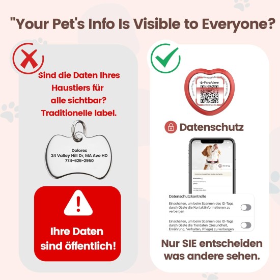 PawView Purple NFC Pet ID Tag - QR Code Anti-Lost Protection for Dogs & Cats, Customizable Smart Tag, Waterproof Silicone, No Subscription Fees PawView Purple NFC Pet ID Tag - QR Code Anti-Lost Protection for Dogs & Cats, Customizable Smart Tag, Waterproof Silicone, No Subscription Fees