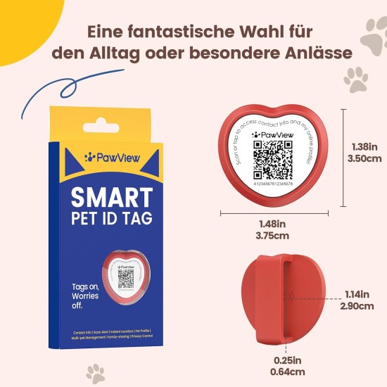 PawView Purple NFC Pet ID Tag - QR Code Anti-Lost Protection for Dogs & Cats, Customizable Smart Tag, Waterproof Silicone, No Subscription Fees PawView Purple NFC Pet ID Tag - QR Code Anti-Lost Protection for Dogs & Cats, Customizable Smart Tag, Waterproof Silicone, No Subscription Fees