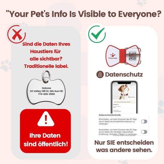 PawView Purple NFC Pet ID Tag - QR Code Anti-Lost Protection for Dogs & Cats, Customizable Smart Tag, Waterproof Silicone, No Subscription Fees PawView Purple NFC Pet ID Tag - QR Code Anti-Lost Protection for Dogs & Cats, Customizable Smart Tag, Waterproof Silicone, No Subscription Fees