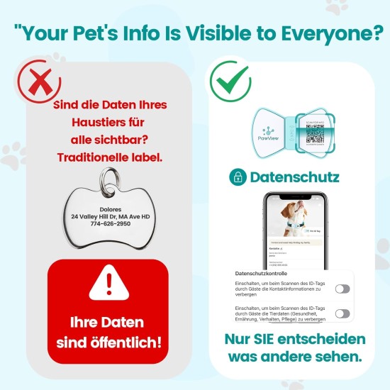 PawView Purple NFC Pet ID Tag - QR Code Anti-Lost Protection for Dogs & Cats, Customizable Smart Tag, Waterproof Silicone, No Subscription Fees PawView Purple NFC Pet ID Tag - QR Code Anti-Lost Protection for Dogs & Cats, Customizable Smart Tag, Waterproof Silicone, No Subscription Fees