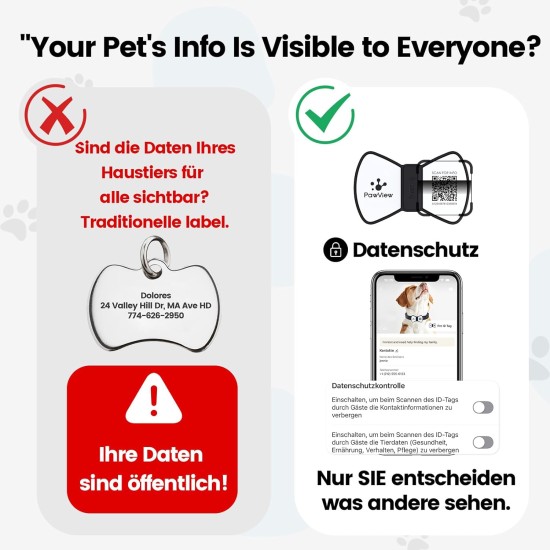 PawView Purple NFC Pet ID Tag - QR Code Anti-Lost Protection for Dogs & Cats, Customizable Smart Tag, Waterproof Silicone, No Subscription Fees PawView Purple NFC Pet ID Tag - QR Code Anti-Lost Protection for Dogs & Cats, Customizable Smart Tag, Waterproof Silicone, No Subscription Fees